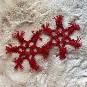 Handmade Macrame Crochet Snowflake Ornaments
